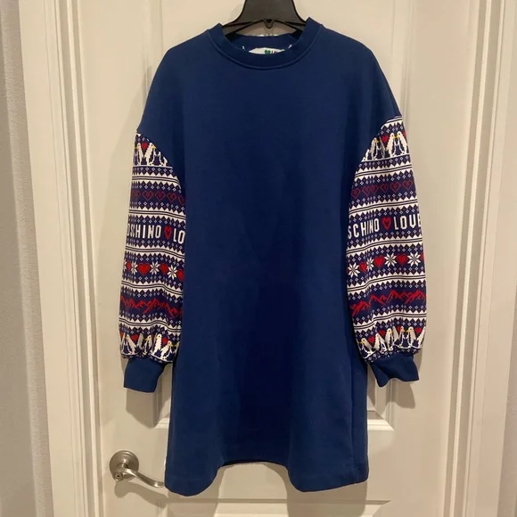 New Moschino logo fair aisle sweater dress - Picture 3 of 11